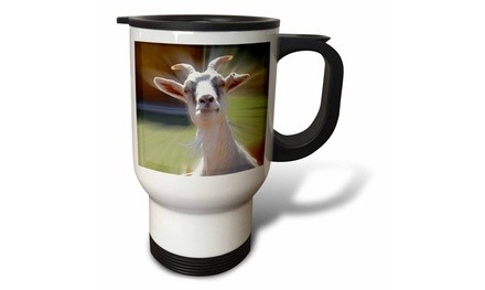  Travel Mug Funny Curious Goat Photography - 14oz 