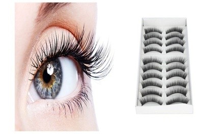 10 Pair Fake Thick Eye Lashes Lash Extension Makeup