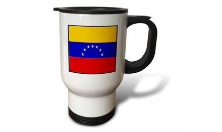  Travel Mug Photo Of Venezuela Flag Button - 14oz 