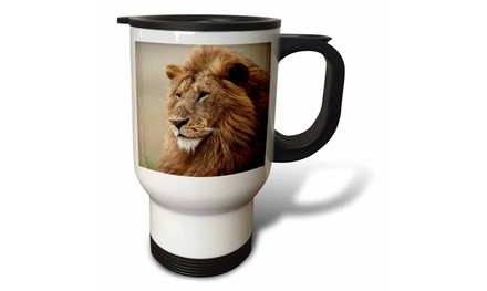  Travel Mug Close-up of male Lion, Panthera Leo,  - 14oz 