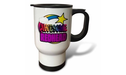  Travel Mug Shooting Star Rainbow Awesome Redhead - 14oz 