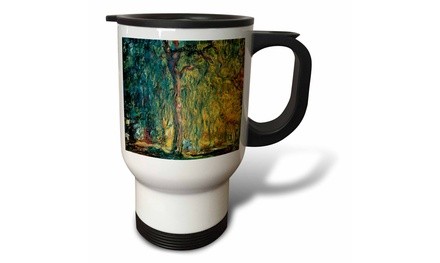  Travel Mug Picture Of Monets Painting Weeping Willow - 14oz 