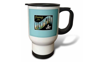  Travel Mug Greetings from Washington DC Scenic Postcard Reproduction - 14oz 