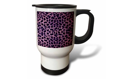  Travel Mug Purple Cheetah Animal Print - 14oz 