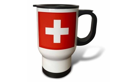  Travel Mug Flag of Switzerland - Swiss red and white cross - Europe - European