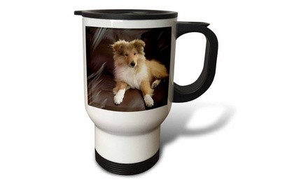  Travel Mug Rough Collie Puppy - 14oz 