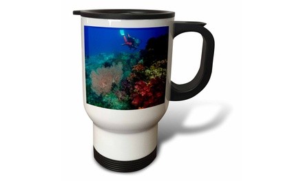  Travel Mug Scuba diver, Soft Corals, Raja Ampat, Papua - OC12 SWS0022 - Stuart