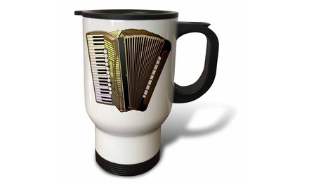  Travel Mug Print of Accordion Cartoon - 14oz 