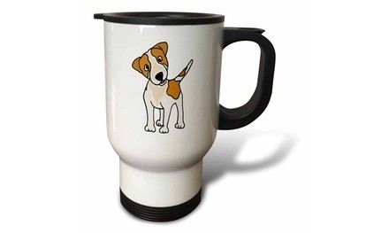  Travel Mug Funny Jack Russell Terrier original Art Cartoon - 14oz 