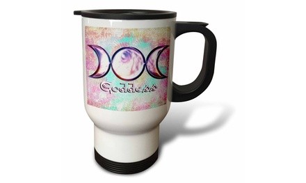  Travel Mug Triple Moon Goddess Wiccan Symbol Surreal Digital Art - 14oz 