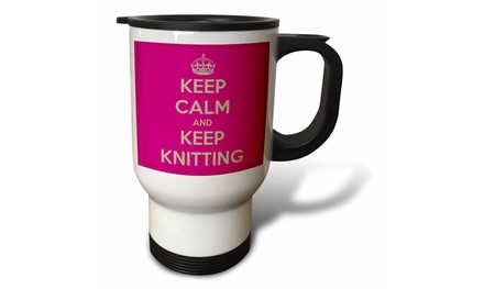  Travel Mug Keep calm and keep knitting - 14oz 