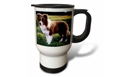  Travel Mug Border Collie Tan and White - 14oz 