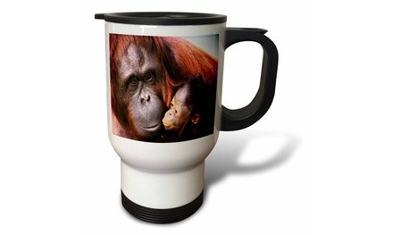  Travel Mug Orangutan n Baby - 14oz 