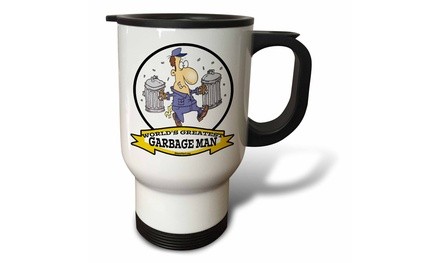  Travel Mug Funny Worlds Greatest Garbage Man Cartoon - 14oz 