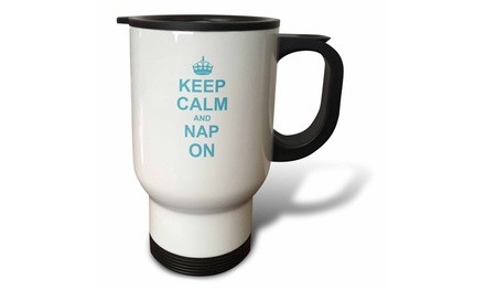  Travel Mug Keep Calm and Nap on - funny napping humor for sleepy lazy people