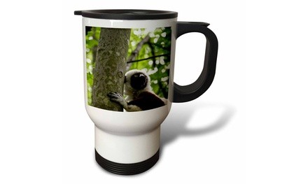  Travel Mug Duke Lemur Center Coquerels Sifaka. Captive - USA, North Carolina -