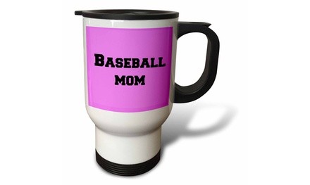  Travel Mug Baseball mom pink black - 14oz 