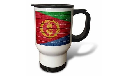  Travel Mug National flag of Eritrea painted onto a brick wall Eritrean - 14oz 