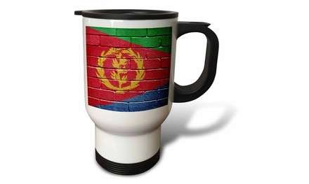  Travel Mug National flag of Eritrea painted onto a brick wall Eritrean - 14oz 