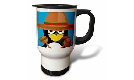  Travel Mug Print of Adorable Mexican Penguin With Sombrero - 14oz 