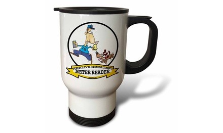  Travel Mug Funny Worlds Greatest Meter Reader Cartoon - 14oz 