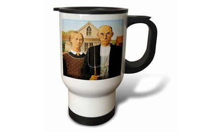  Travel Mug American Gothic by Grant Wood - 14oz 