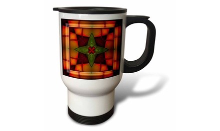  Travel Mug MANDALA zen InnerBalance harmony red gold green orange peace energy