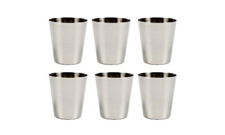 6PCS US SHIP Stainless Steel Shot Wine Glass Glasses 2-1/2 fl Ounce Set of 6 New