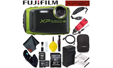 Fujifilm FinePix XP120 Waterproof Digital Camera 600019756 Lime Large Accessory 