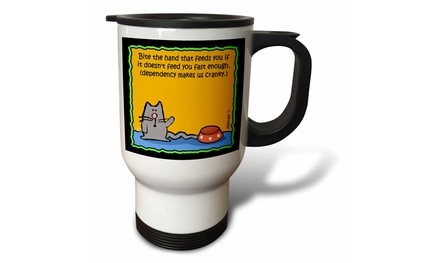  Travel Mug Cranky Dependency, Cartoon Cats, Cats, Cat, Funny cats, Kittens