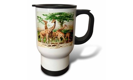  Travel Mug Old Painting Of Giraffes - 14oz 