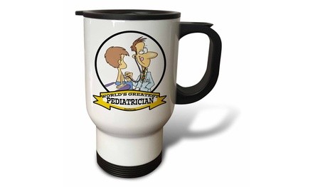  Travel Mug Funny Worlds Greatest Pediatrician Occupation Job Cartoon - 14oz 