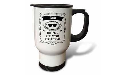  Travel Mug Rob - The Man The Myth The Legend - personal name personalized gift