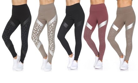 BSP Women's Leopard High-Waist Active Full-Length Leggings. Plus Sizes Available.
