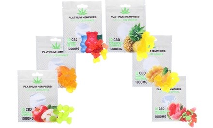 CBD Gummies 1000mg Pouches from Platinum HempHerb (1-, 3-, or 6-Pack)