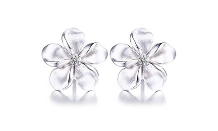  Plumeria Crystal Flower Stud Earrings Made With Swarovski Elements