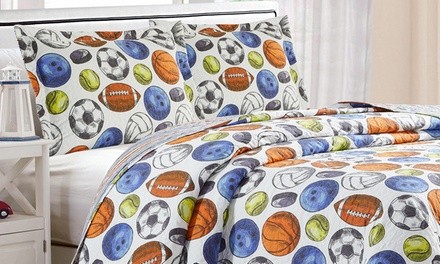 Home & Main Reversible Boy's Quilt and Sham Set