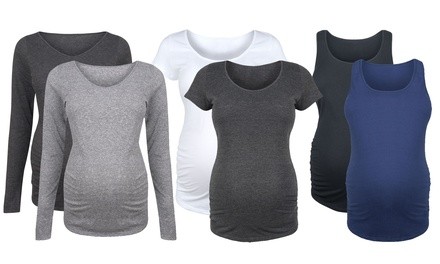 Bloom Maternity Women's Long Sleeve, Short Sleeve, and Tank Tees (3-Pack)