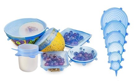 Universal Stretchable Airtight Silicone Container Lids (6-Piece)