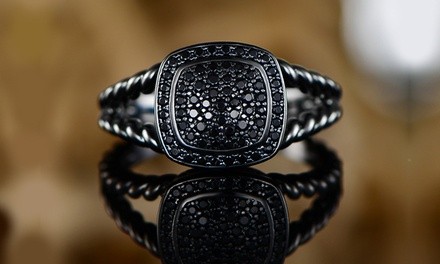 Genuine Onyx Black Rope Ring by Peermont