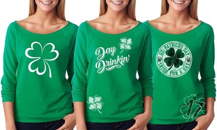 Women's St. Patrick's Day Off-Shoulder Top