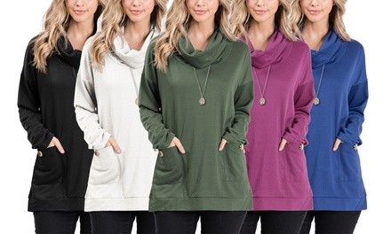 Doublju Women's Long Sleeve Tunic Top. Plus Size Available