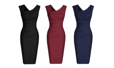 Haute Edition Women's Sleeveless Bodycon Dress. Plus Sizes Available.