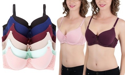 Women's Full-Cup Underwire Lace Bras (6-Pack)