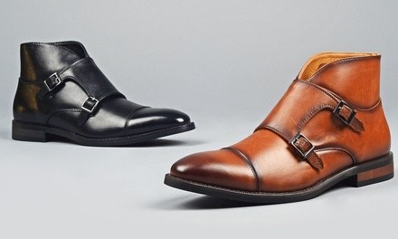 Vincent Cavallo Men's Monk Strap Dress Boots