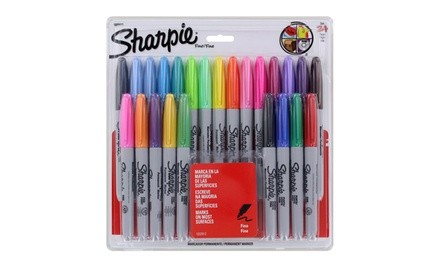 Sharpie Permanent Markers, Fine Point, Assorted Colors (24-Count)