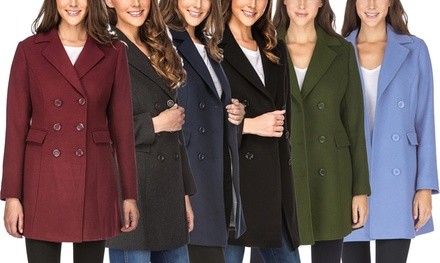 Haute Edition Women's Double Breasted Wool Blend Coats. Plus Sizes Available.