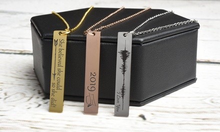 Vertical Inspirational Bar Necklace by Pink Box