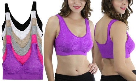 Women's One-Size Everyday Padded Lounging Bras (6-Pack)