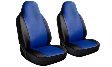 OxGord 2-Piece PU Leather Two-Toned Front Seat Cover